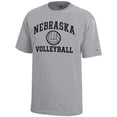 thumbnail image 2 of Youth Champion  Gray Nebraska Huskers Icon Logo Volleyball T-Shirt, 2 of 3