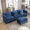 thumbnail image 6 of LUCKHAO 110 Inch Extra Large Modular Sectional L-Shape Sofa, Modern Chenille Fabric U-Shaped 3 Seat Sofa,with movable Ottoman, for Living Room, Office, Reception Room, 6 of 18