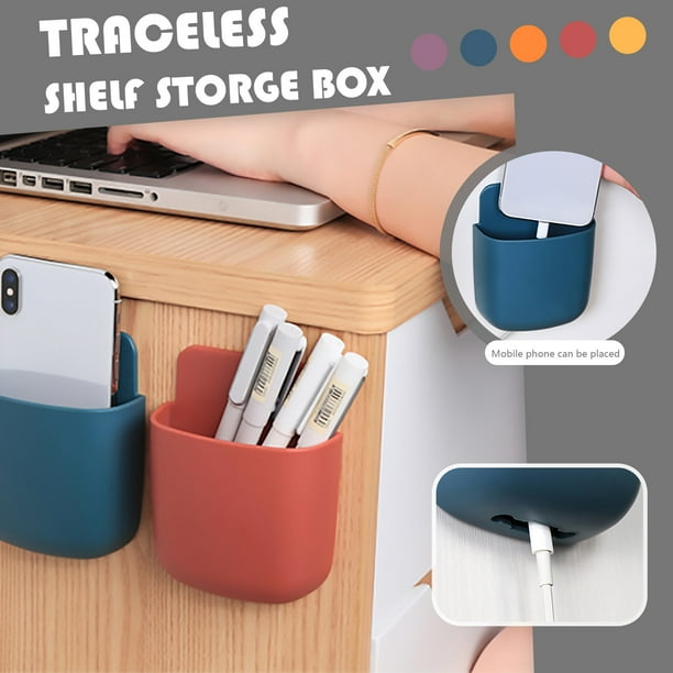Xihbxyly Caja de Almacenamiento de Pared, Material Abs, Organizador de Control Remoto, Diseño Compacto y Elegante, Uso Diario En La Oficina y El Hogar, Soporte para Teléfono Móvil, Bolígrafo y Notas