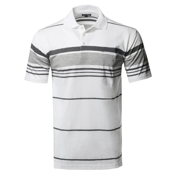 Fashionoutfit Fashionoutfit Mens Basic Everyday Stripe Chest Pocket Polo T Shirt Walmart 0921