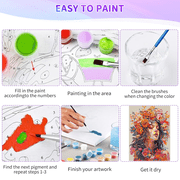 Qoosea Paint by Numbers Kit for Adults, Canvas for Painting Crafts DIY with Paint Brushes, Acrylic Paint Set for Beginners, Home Decor Wall Decor 16 * 20 inch