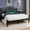 thumbnail image 3 of Virans Queen Size Metal Platform Bed with Victorian Style Headboard, Heavy Duty Steel Slat Support, 12"Under Bed Storage,Easy Assembly, Black, 3 of 7