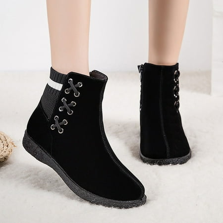 

Big Clearance! VEKDONE Thick-Soled Plus Velvet Short Snow Boots Warm Plus Size Casual Women s Boots