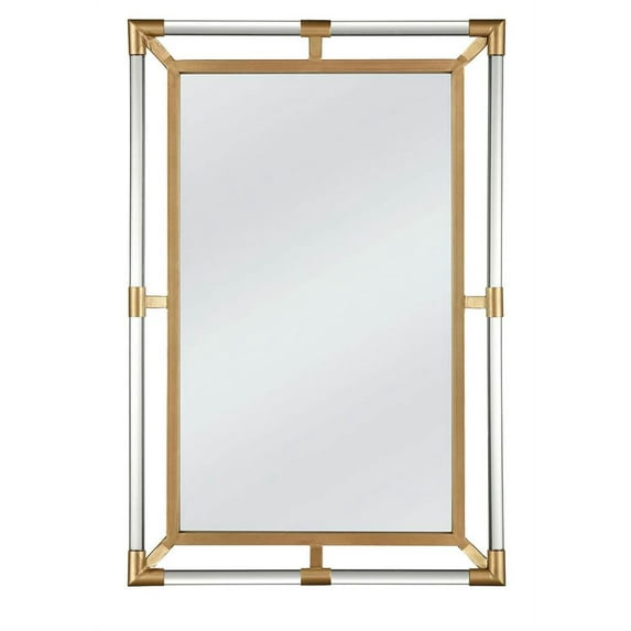 18 in. Rectangular Wall Mirror in Brown