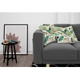 thumbnail image 3 of Ambesonne Cheetah Throw Pillow Cover Pack of 2, Modern Jungle Leaf Scene, 2 Pcs-26"x26", Jade Green Mustard and White, 3 of 5