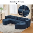 thumbnail image 5 of Boneless Couch Modular Sectional Sofa 114.9" Free-combined Sofa Couch Sofa Bed Compression Sofa with Deep Seating and Curved Design for Living Room, Black, 5 of 27