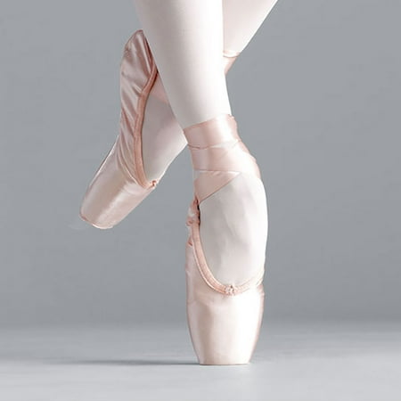 

SPRING PARK Professional Ballet Practice Pointe Flat Shoes for Girls and Women with Ribbons