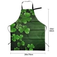 thumbnail image 3 of Green Clovers Wood Adjustable Apron with 2 Pockets, St Patrick's Day Chef Bib Gift for Kitchen Cooking BBQ, 3 of 7