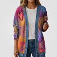 thumbnail image 3 of Zefriona Womens Printed Long Sleeve Jacket Casual Button Down Lightweight Layering Jean Coat Multicolor Size S, 3 of 4