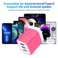 thumbnail image 7 of USB Charger Block,USB Wall Charger Adapter 1Pack FiveBox 3.1A 3-Ports USB Fast Charging Block USB a Charger Power Adapter,Rose, 7 of 7