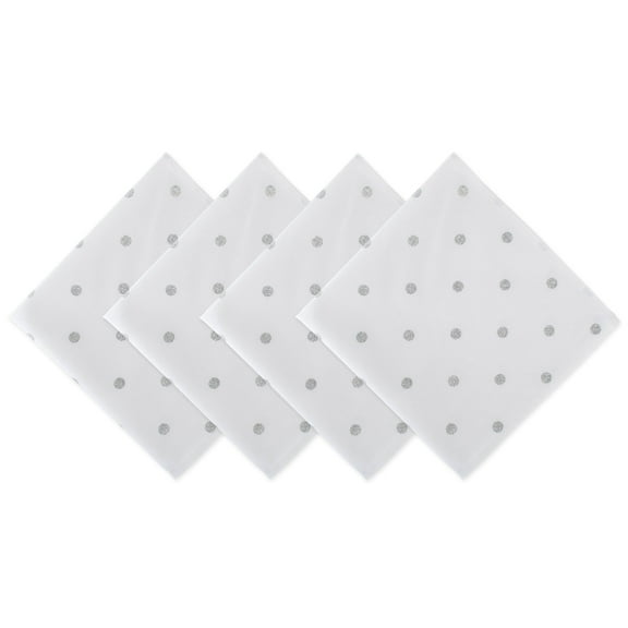 Polka Dot Napkin(Set of 4) White/Silver Metallic