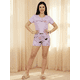 thumbnail image 4 of Pijama De 3 Piezas Mujer Pantalon Short Y Playera A Juego, 4 of 5