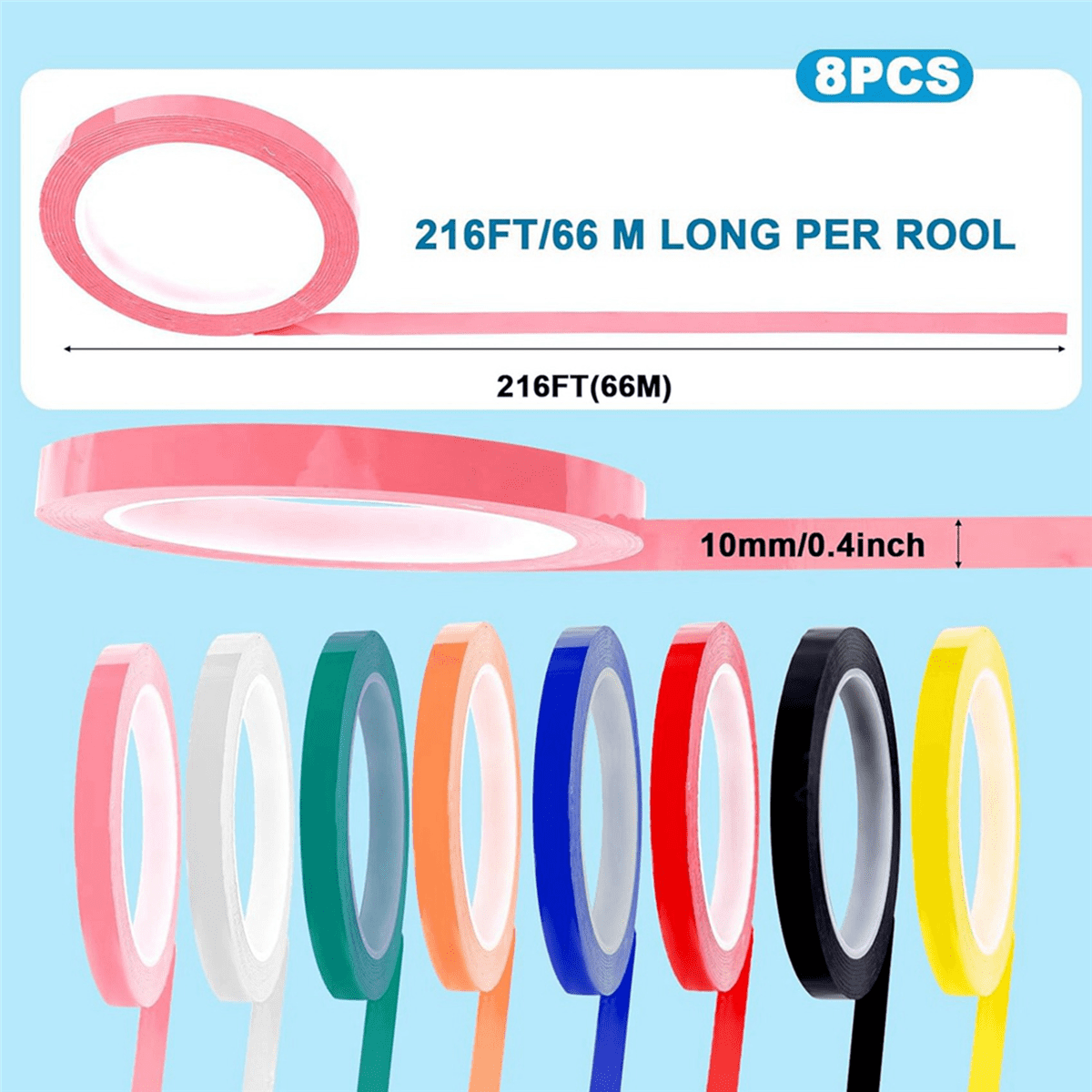 24 Rolls Colors Autoclave Tape 216 Ft/L X 0.4 In/W Instruments Identification Tape Autoclavable 270 Fahrenheit