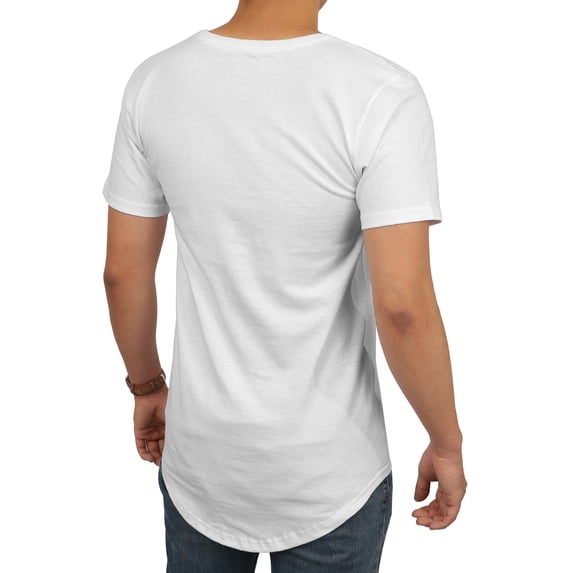 Ma Croix Men's Hip Hop Longlined Casual Crew Neck Basic T Shirts