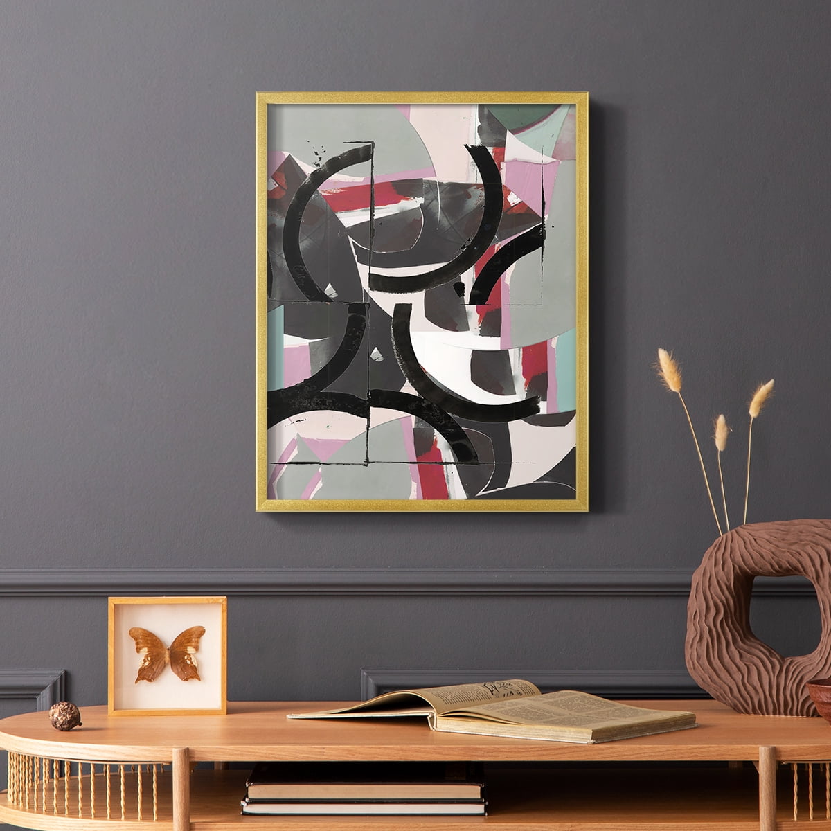 Cartissi Space II Framed Print in Gold Solid Wood Framed Print No Nail Hanging