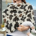 thumbnail image 3 of Renewold Beige Brown Cow Print Baby Car Seat Covers Car Seat Canopy for Babies Boys Girls, Multi-use Nursing Breastfeeding Covers Nursing Scarf, 3 of 7
