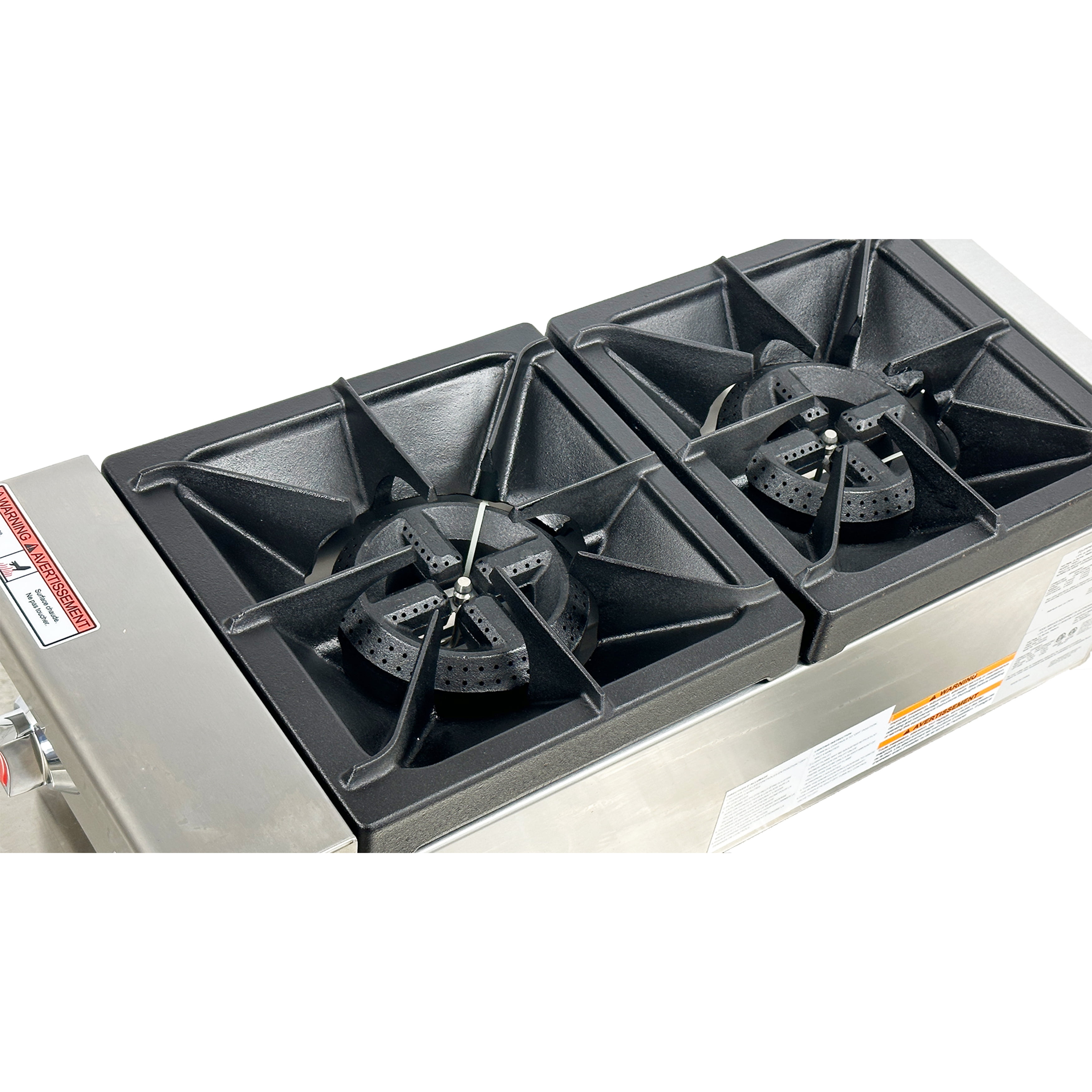 50,000 BTU Heavy Duty Two Burner Commercial Gas Hotplate Countertop Stove 12 in. 12''Wx29''Dx10.5''H