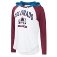 thumbnail image 2 of Women's-G-III 4Her by Carl Banks  White Colorado Avalanche VIP Raglan Long Sleeve Hoodie T-Shirt, 2 of 3