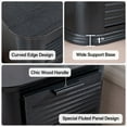 thumbnail image 3 of S-HOME 22 Inch Wide Fluted Nightstand With Charging Station, Wood 3 Drawer Dresser, Large Bedside Table For Living Room, 3 of 8