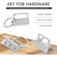 thumbnail image 4 of Key Fob Hardware, 20pcs Key Chain Making Kit with Key Rings, for Bag Webbing Lanyards/Embossed/Webbing and Other Hand Craft (Silver), 4 of 7