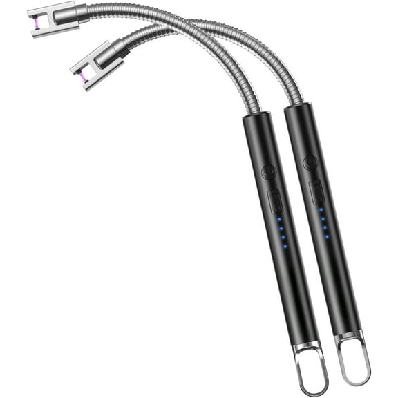 2 Pack Electric Candle Lighter Flameless Arc Windproof Flexible Long Neck USB Rechargeable Lighter for BBQ Grill Fireworks Camping.