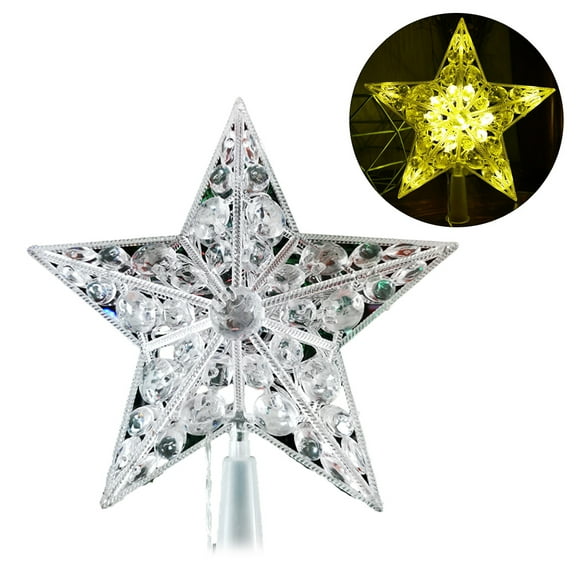 Nordic Christmas Tree Star with LED Light Crystal Bead Treetop