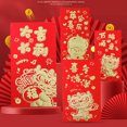 thumbnail image 3 of CSChome Enveloppe Rouge Chinoise Enveloppes Rouges Design Mignon de Dessin Animé Porte-Argent Festif 6 Pcs, 3 of 7