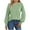 Green, variant on Puff Sleeve Blouses for Women Casual Long Sleeve Shirts Fall Crew Neck Textured Tunic Tops with Smocked Cuffs