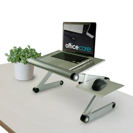 Officecore Standing Desk for Laptops - Metal Design for Offices, Home, Work Stations, Dorm Room - Height Adjustments Clamps, Keyboard Tray, Monitor Stand, Mouse Pad, Cable Management [Color: (Best Size Monitor For Work)