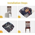 thumbnail image 6 of Stretch Chair Seat Covers Set of 4, Removable Washable Anti-Dust Dining Room Protector Cover Chair Seat Cushion Slipcovers (4, Dark Blue), 6 of 6