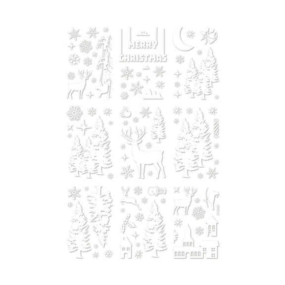 2026 Christmas Indoor Home Decor Winter Sheer White Snowflake Electrostatic Sticker Christmas Cottage Chime Gift Store Decoration Removable Glass