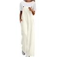 thumbnail image 2 of Sevevn Women's Fashion Solid Color Loose Adjustable Sleeveless Double Pocket Overalls Wide Leg Jumpsuit Overalls Beige XL New Year Savings, 2 of 8