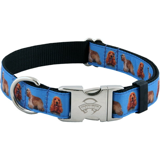 Country Brook Design Premium Cocker Spaniel Ribbon Dog Collar