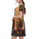 thumbnail image 2 of Disketp Sunshine Flower Meditating Cat para Vestido de Manga Corta para Mujeres, Vestidos de Verano para Mujeres, Casual y Holgado para la Playa, 2 of 6