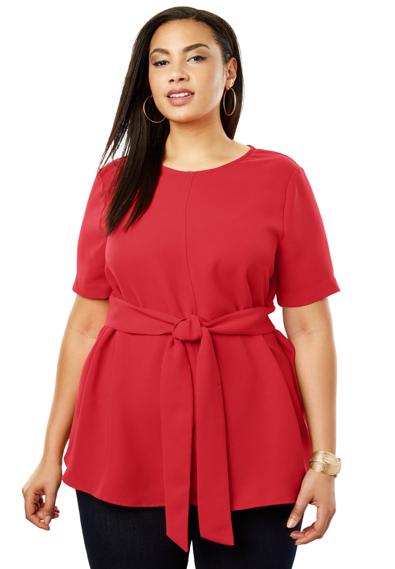 Tie-Front Tunic Long Shirt 
