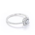 thumbnail image 3 of JeenMata Anillo de Compromiso con Diseño de Halo de 0,3 TCW con Detalles Pavé de Diamantes de Talla Princesa en Oro Blanco de 18 K sobre Plata, 3 of 6