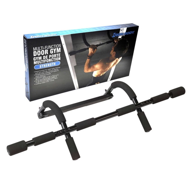 Iron Body Fitness Doorway Pull-Up Bar, Steel Door Gym Chin-Up Bar with Multi-Grip Handles for Home Upper Body Workout Training