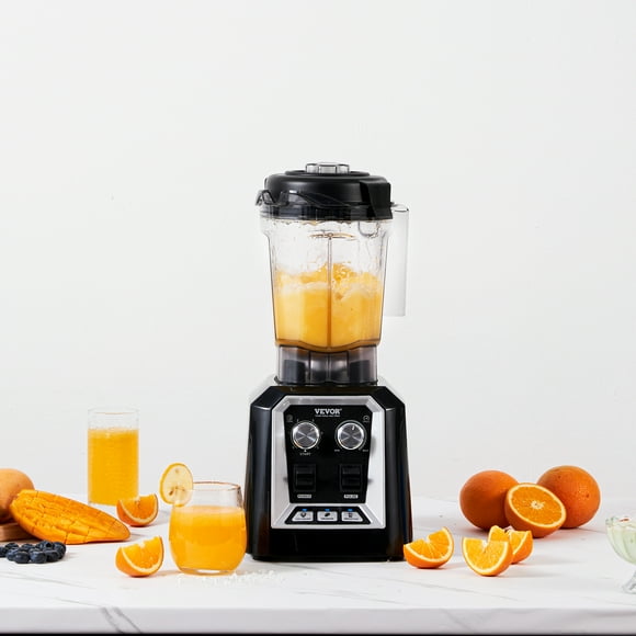 VEVOR Licuadora profesional, licuadoras de encimera comerciales, combo de licuadora de tarro de vidrio de 68 oz, licuadora de 3 funciones de acero inoxidable, para bebidas congeladas