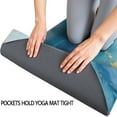thumbnail image 3 of Blue and Gold Marble Wavy Veins Pattern Hot Yoga Mat Towel Non Slip for Hot Yoga - Quick-Drying Yoga Mat Cover with 4 Corner Pockets with Travel Bag - Hot Yoga Towel Non Slip 74"x26", 3 of 6