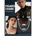 thumbnail image 4 of PROSTEEL Men Necklace Stainless Steel Figaro Chain for Pendant Mens Gift for Fathers Day Birthday Graduation Jewelry for Dad Son 6mm 20 inch, 4 of 9