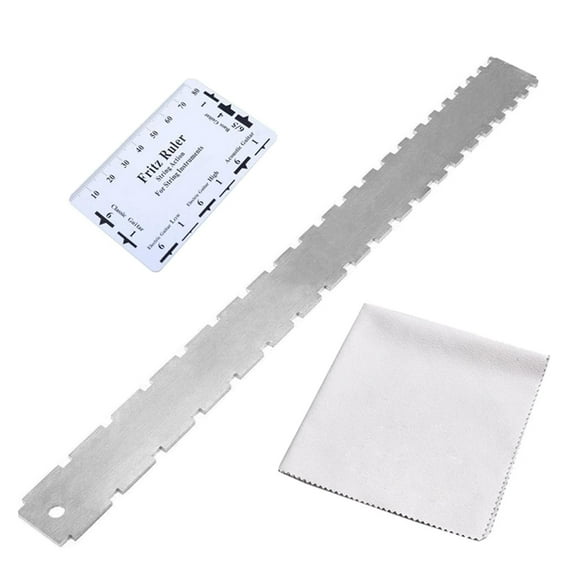 MERIGLARE Guitar Neck Notched Straight Fret Ruler Fret Leveling Repairing Device Measuring