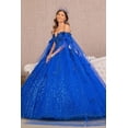 thumbnail image 3 of Women's Elizabeth K 3D Butterfly Cape Sleeve Ball Gown Gl3111 Royal Blue Size XS, 3 of 5