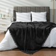 thumbnail image 4 of Super Soft Throw Blanket Premium Silky Flannel Fleece Leaves Pattern Lightweight Bed Blanket All Season Use 100*150cm, 4 of 5