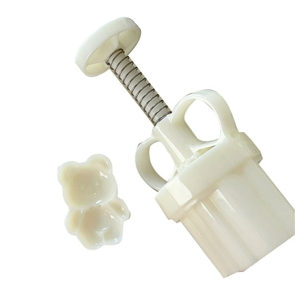 Tmboryuu Plastic Mooncake Mold Carton Bear Stamp Cookie Cutter Mould DIY Baking MidAutumn Festival Kitchen Tool Hand Press Mold