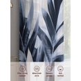 thumbnail image 6 of Navy Blue Palm Leaf Sheer Curtains 84 Inch Length 2 Panels Set, Botanical Vintage Tropical Leaves Voile Window Treatment Rod Pocket Curtains Sheers Drapes for Bedroom/Living Room/Kitchen 52"x84"x2, 6 of 7