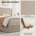 thumbnail image 2 of Zanmintaobo Queen Size Lift up Storage Platform Bed Frame,Linen Fabric Upholstered,Wide Headboard,No Box Spring Needed,Easy Assembly,Mink, 2 of 11