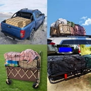 AUTOXBERT 52''x 71'' Latex Cargo Net w / 14 Hooks for Trailers Ute Pickup Truck Bed Roof Basket