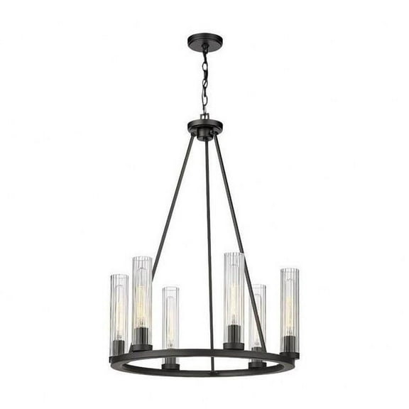 6 Light Chandelier in Transitional Style-36 inches Tall and 26 inches Wide-Bronze Finish Bailey Street Home 372-Bel-4652127