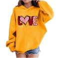 thumbnail image 1 of Sudadera con capucha y estampado de corazón de San Valentín, sudadera de manga larga para niños y niñas, chaqueta para niñas de talla mediana y grande., 1 of 7