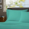 thumbnail image 2 of Crescent 2 Pack Aqua Blue Pillow Cover, Pillowcases, 100% Pure Natural Cotton Jersey, Soft and Cozy, Envelope Closure, Hypoallergenic, Breathable 20"x 30" (2 Standard Pillowcases 20"x 30", Aqua Blue), 2 of 3